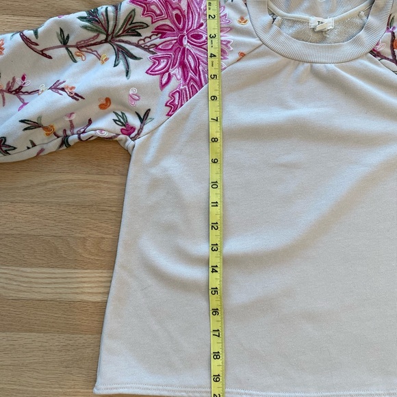 Anthropologie TINY embroidered raglan sleeve cottage forest fairy Crewneck XS - Picture 4 of 5